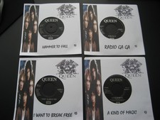 QUEEN   - JOB LOT 4x VINYL 7" SINGLE RECORDS -PRINTED SLEEVES