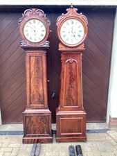 19th C  Scottish  Mahogany Drumhead longcase grandfather clock