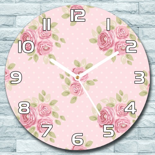 Glass wall clock round - wall,