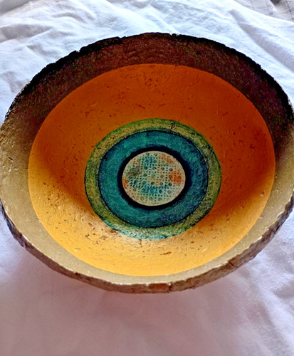 Papier mache bowl - papier, hand