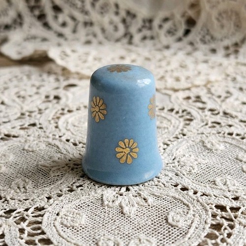 Antique limoges blue thimble - limoges,