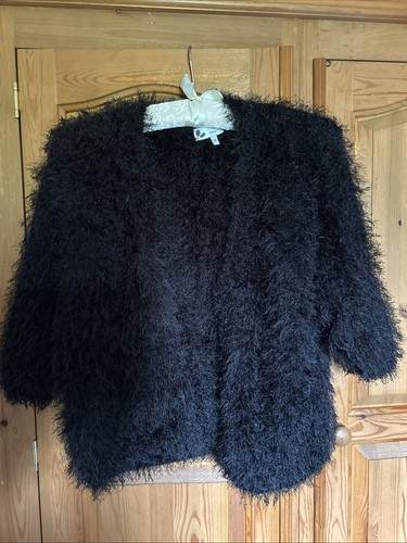Next black fluffy shrug bolero - black,