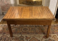 Vintage Wooden Teak Folding Card Poker Table Green Felt/Occasional Table Storage