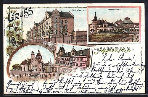 Lithograph worms new barracks - lithograph, worms,