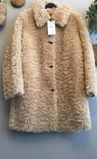 Zara Faux Shearling Coat Beige