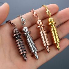 Metal Dowsing Pendulum Healing Reiki Screw Pendule w/ Ball Chain for Divination