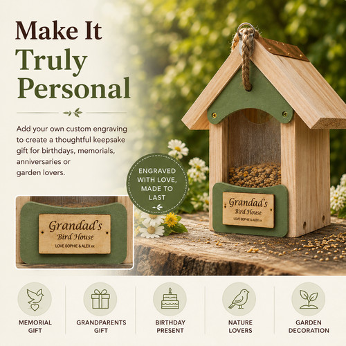 Personalised wooden bird barn - wooden,