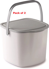 2X Food Waste Compost Bin with Handle 3L BPA Free Kitchen Hanging Bin SNIPS New