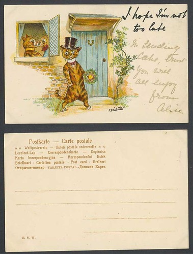 Louis wain artist signed - wain,