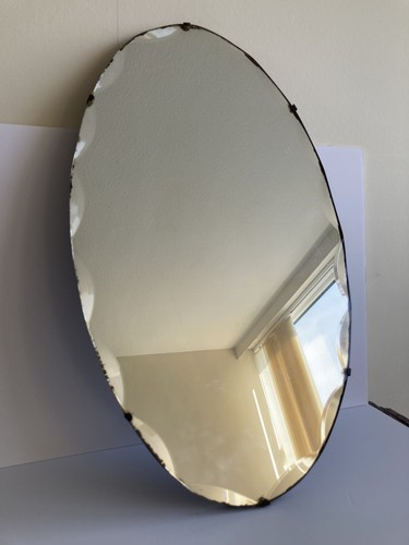 Vintage 1950s oval scalloped - oval,