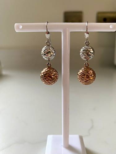 9ct white rose - gold, drop