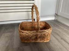 VINTAGE OBLONG WICKER BASKET