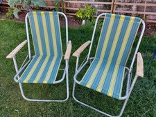 Retro deck chairs Pair of