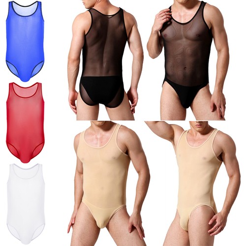 Mens sheer mesh bodysuit - mesh,