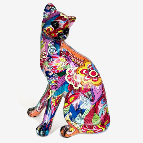 Groovy art cat figurine - cat,