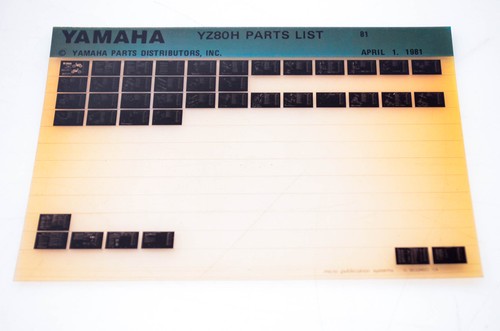 Oem yamaha yz80h - 1981/april, 1