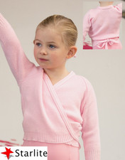 Ballet Wrap Crossover Tie Cardigan Pink Knit Age 3-4 Baby Ballet by Starlite NEW