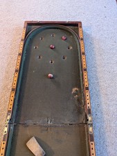 Antique Folding Bar Billiards Bagatelle Game In Mahogany Case