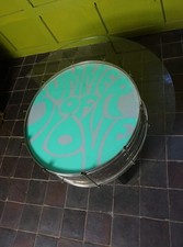 Vintage 'Summer of Love' Painted Drum Coffee Table