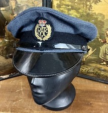 Vintage RAF Peaked Cap Hat Military Badge Detailing