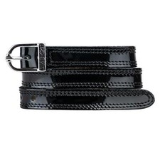 DeNiro Leather Riding Boot Spur Straps - Patent Black