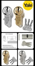 Yale 1 Star Euro Cylinder Door Lock nickel Anti Bump Barrel High Security 4 Keys
