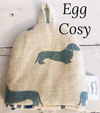 Emily Bond Dachshund Fabric Egg Cosy  - Ian Mankin Lining / Susie Watson Loop