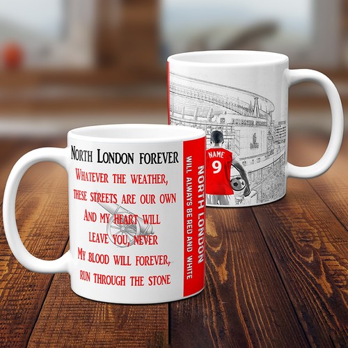 Personalised arsenal mug - personalised,