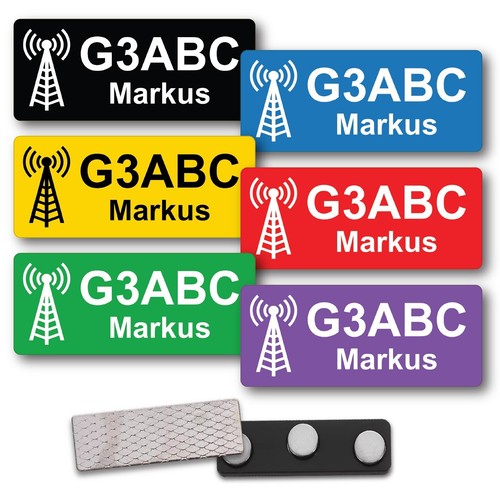 Radio callsign badge name - name, call