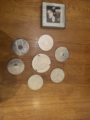 Vtg silver plated coaster - coaster, set