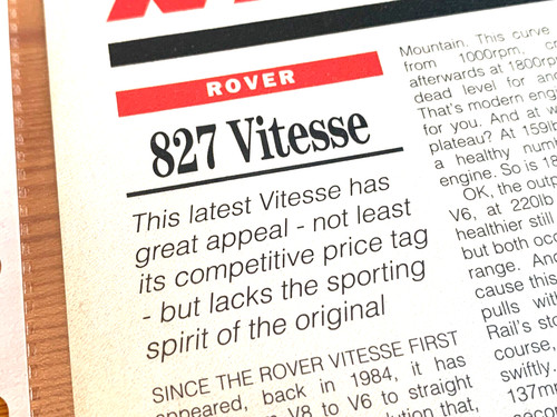 Rover 827 vitesse launch - rover,