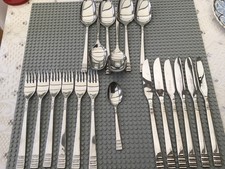 19 x Vtg Spear & Jackson Sheffield Cresta,   Ashberry Stainless knive fork  spon