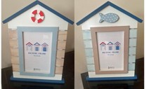 Jones Home Gifts Beach Hut photo frame freestand/hanging 10x15cm