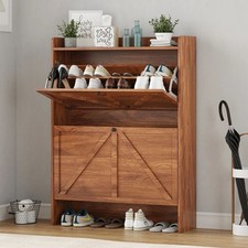 Walnut Shoe Storage Cabinet -