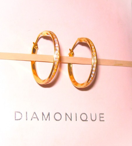 Diamonique hoop earrings - hoop,