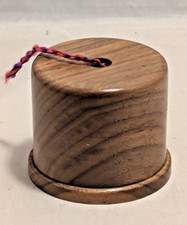 Vintage Treen Wooden String Dispenser Box 5.5cm tall