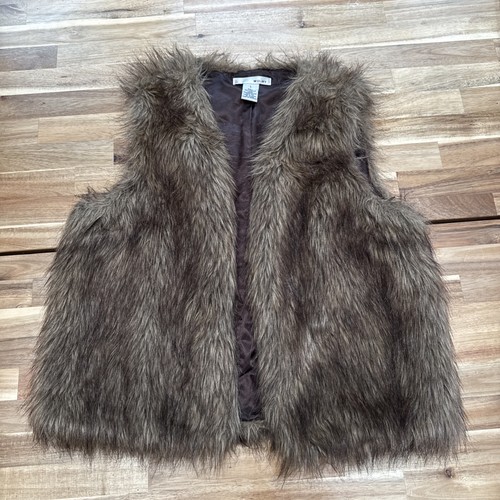 Faux fur open vest size - ny,