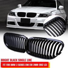 For BMW E90 E91 3 Series Saloon 2009-11 Front Kidney Grille Grill Gloss Black UK