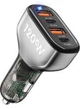 SONRU USB C Car Charger, 120W Cigarette Lighter USB Charger 4 Ports PD60W(RRP£17