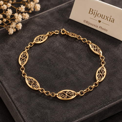 Carved pattern bracelet 21cm - pattern,