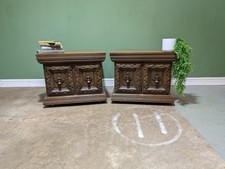 Pair Carved Side Tables