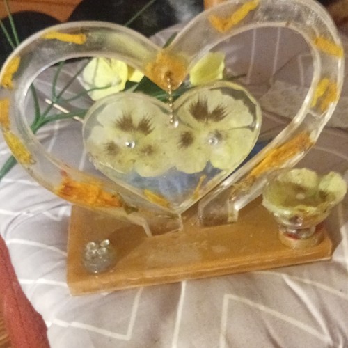 Heart love figurine glass - heart, &