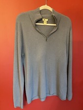 GOATS 100% Cashmere Men’s Front Half Zip Jumper Size S Blue Grey 