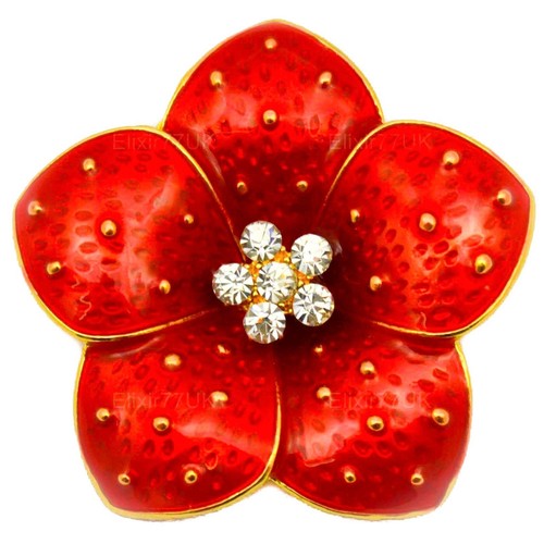 New red flower pin - new,