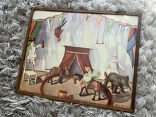 Humpty Dumpty Circus By Renee Barnes Vintage 1930’s Print Framed Schoenhut Toys