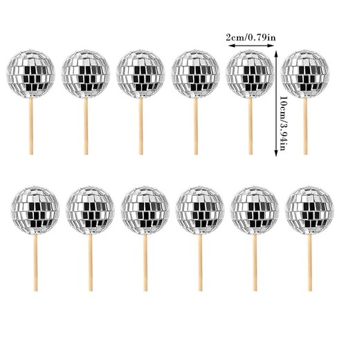 12pcs disco ball cake - 12pcs,