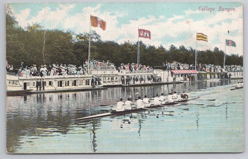 Oxford college barges rowing - oxford,