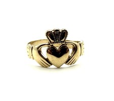 9ct Gold Claddagh Ring 9K Yellow Gold Claddagh Ring Love Ring For Him Mans Gift