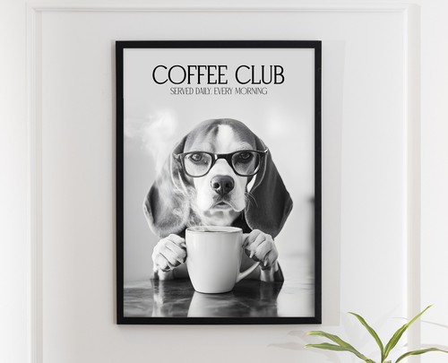 Beagle dog coffee club wall - dog,