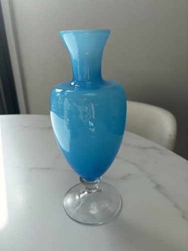 Vintage blue opaline art - art, glass